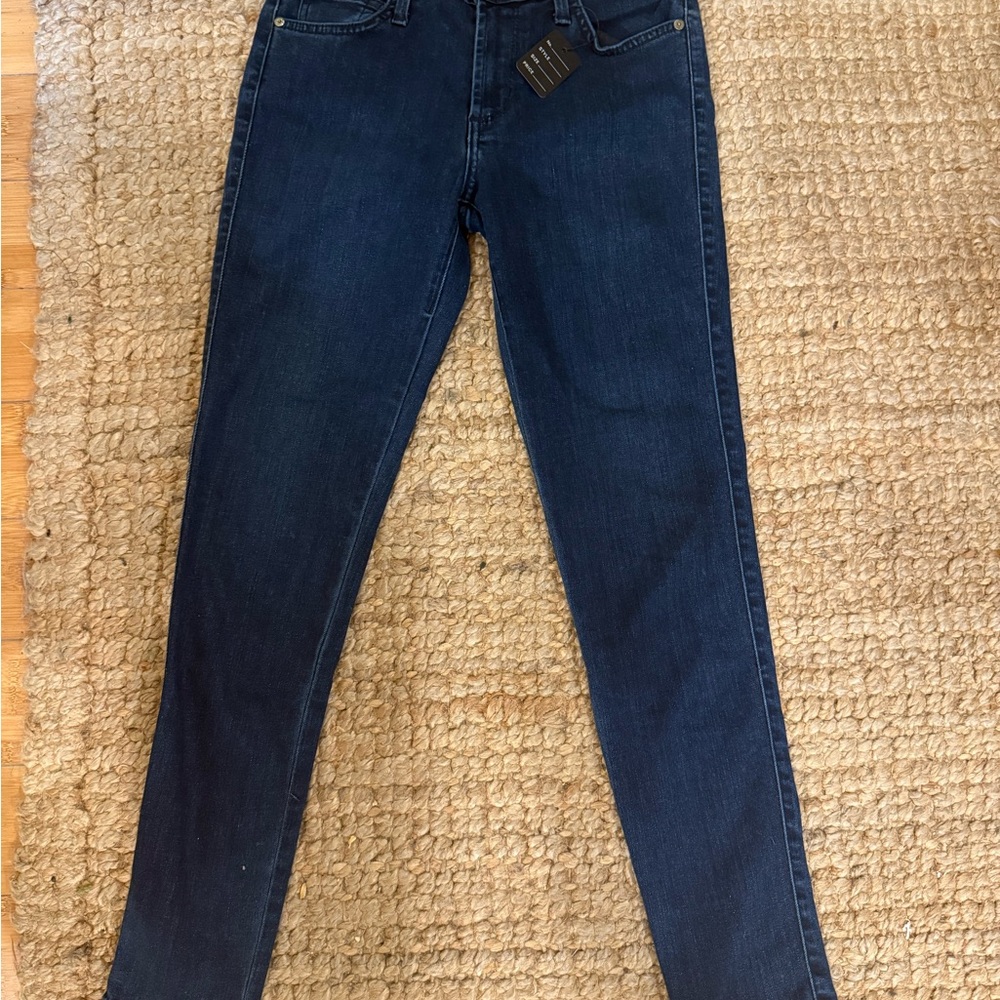 James Jeans Dark Blue Skinny Jeans with zipper detail on back of ankle